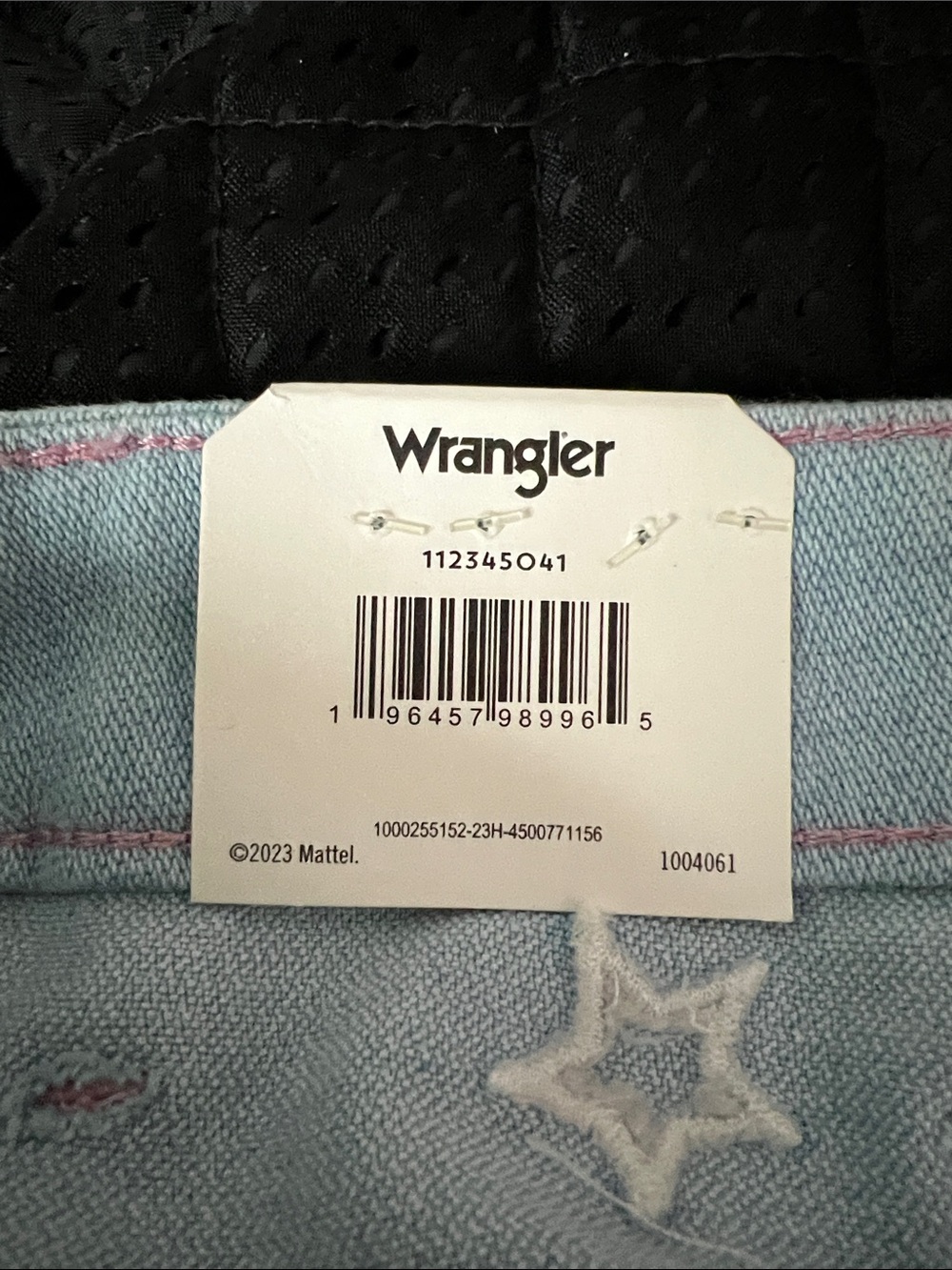 Wrangler Barbie Pink Western Novelty Flared Jeans with Light Blue Waistband - Picture 6 of 6
